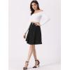 imageAllegra K Womens Denim Skirt High Waist Stretch Knee Length Flared Casual Jean SkirtsBlack