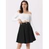 imageAllegra K Womens Denim Skirt High Waist Stretch Knee Length Flared Casual Jean SkirtsBlack