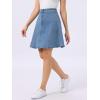 imageAllegra K Womens Denim Skirt High Waist Stretch Knee Length Flared Casual Jean SkirtsBlue