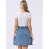 imageAllegra K Womens Denim Skirt High Waist Stretch Knee Length Flared Casual Jean SkirtsBlue