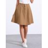 imageAllegra K Womens Denim Skirt High Waist Stretch Knee Length Flared Casual Jean SkirtsBrown