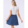 imageAllegra K Womens Denim Skirt High Waist Stretch Knee Length Flared Casual Jean SkirtsDenim Blue