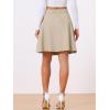 imageAllegra K Womens Denim Skirt High Waist Stretch Knee Length Flared Casual Jean SkirtsKhaki