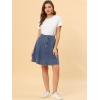 imageAllegra K Womens Denim Skirt High Waist Stretch Knee Length Flared Casual Jean SkirtsLight Blue