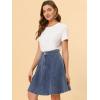 imageAllegra K Womens Denim Skirt High Waist Stretch Knee Length Flared Casual Jean SkirtsLight Blue