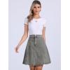 imageAllegra K Womens Denim Skirt High Waist Stretch Knee Length Flared Casual Jean SkirtsLight Grey