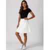 imageAllegra K Womens Denim Skirt High Waist Stretch Knee Length Flared Casual Jean SkirtsWhite