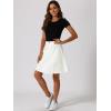 imageAllegra K Womens Denim Skirt High Waist Stretch Knee Length Flared Casual Jean SkirtsWhite