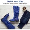 imageAllegra K Womens Flat Knee High Shoes No Heel Soft Cushioned BootsBlue