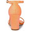 imageAllegra K Womens Glitter Ankle Strap Chunky Heels Orange Sandals  6 M US