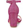 imageAllegra K Womens Glitter Ankle Strap Chunky Heels Sandals Hot Pink 6 M US