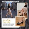 imageAllegra K Womens Mesh Heels Pumps Pointed Toe Chunky Heel Comfortable Dress ShoesBlack