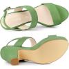 imageAllegra K Womens Platform Heel Slingback Chunky Olive Green Heel Sandals 9 m US