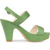 imageAllegra K Womens Platform Heel Slingback Chunky Olive Green Heel Sandals 9 m US