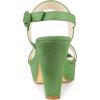 imageAllegra K Womens Platform Heel Slingback Chunky Olive Green Heel Sandals 9 m US