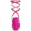 imageAllegra K Womens Platform Heels Square Toe Chunky High Heel Satin SandalsFuchsia Pink