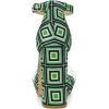 imageAllegra K Womens Printed Clear Platform Chunky Heel Green Sandals  7 m US