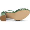 imageAllegra K Womens Printed Clear Platform Chunky Heel Green Sandals  7 m US