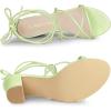 imageAllegra K Womens Strappy Lace Up Chunky Lime Green Heel Sandals 105 m US