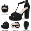 imageAllegra K Womens TStrap Platform Chunky High Heel SandalsBlack