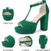 imageAllegra K Womens TStrap Platform Chunky High Heel SandalsEmerald Green