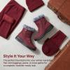 imageAllegra K Womens Warm Ankle Boots Side Zipper Flat Snow BootsBurgundy