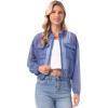 imageAllegra K Sheer Bomber Jacket for Womens Zip Up Long Sleeve See Through JacketsGrey Blue