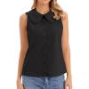 imageAllegra K Sleeveless Button Down Shirt for Women Peter Pan Collar Casual Tank Tops for Work Classic BlousesBlack