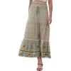 imageAllegra K Summer Maxi Skirts for Women 2026 Bohemian Floral Print Elastic High Waist A Line Beach SkirtBeige