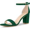 imageAllegra K Womens Buckle Ankle Strap High Chunky Heels Green Sandals 95 m US