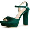 imageAllegra K Womens Chunky High Heels Slingback Strap Platform Heel SandalsGreen