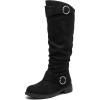 imageAllegra K Womens Flat Knee High Shoes No Heel Soft Cushioned BootsBlack