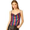 imageAllegra K Womens Halloween Metallic Glitter Spaghetti Strap Camisole Cowl Neck Sparkly Club TopMulticolor
