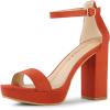 imageAllegra K Womens Platform Ankle Strap Chunky High Heel Orange Sandals  6 M US