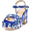 imageAllegra K Womens Platform Heels Plaid Print Chunky Heel SandalsBlue