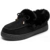 imageAllegra K Womens Winter Ankle Boot Laceup Flat Snow BootsBlack