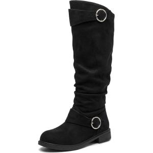 imageAllegra K Womens Flat Knee High Shoes No Heel Soft Cushioned BootsBlack