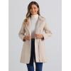 imageAllegra K High Neck Winter Coat for Womens Zip Up Belted MidLong OvercoatBeige