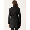 imageAllegra K High Neck Winter Coat for Womens Zip Up Belted MidLong OvercoatBlack