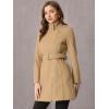 imageAllegra K High Neck Winter Coat for Womens Zip Up Belted MidLong OvercoatKhaki