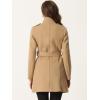 imageAllegra K High Neck Winter Coat for Womens Zip Up Belted MidLong OvercoatKhaki