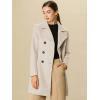 imageAllegra K Womens 2025 Winter Outerwear MidLong Double Breasted Pea CoatBeige