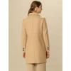 imageAllegra K Womens 2025 Winter Outerwear MidLong Double Breasted Pea CoatCamel