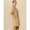 imageAllegra K Womens 2025 Winter Outerwear MidLong Double Breasted Pea CoatCamel