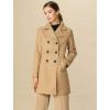imageAllegra K Womens 2025 Winter Outerwear MidLong Double Breasted Pea CoatCamel