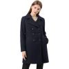 imageAllegra K Womens 2025 Winter Outerwear MidLong Double Breasted Pea CoatDark Blue