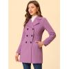 imageAllegra K Womens 2025 Winter Outerwear MidLong Double Breasted Pea CoatPurple