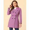 imageAllegra K Womens 2025 Winter Outerwear MidLong Double Breasted Pea CoatPurple