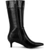 imageAllegra K Womens Boot Pointed Toe Kitten Heel Boots Knee High BootsBlack
