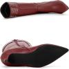 imageAllegra K Womens Boot Pointed Toe Kitten Heel Boots Knee High BootsBurgundy